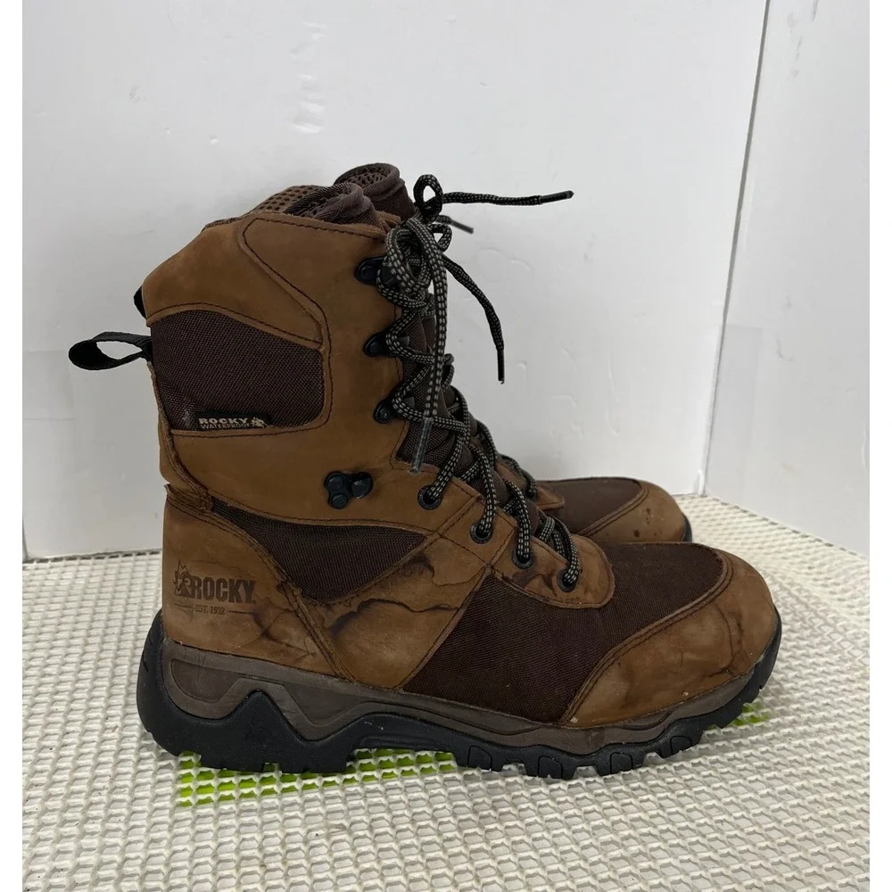 Rocky Red Mountain Mens 9.5W Brown Waterproof Hunting Boots 400G Thinsulate Fair